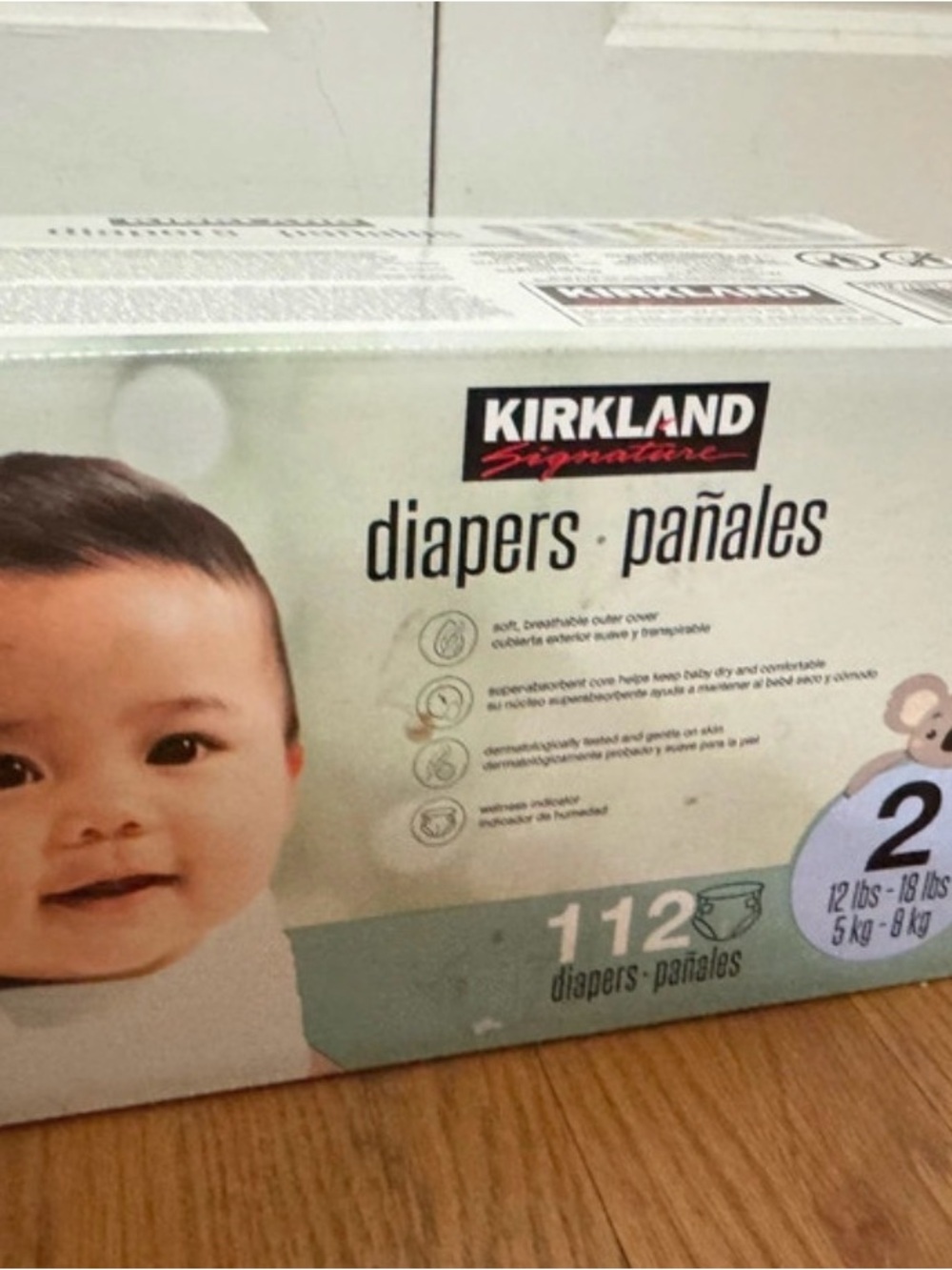 Kirkland Signature Diapers Pack - Mint Green and White Design